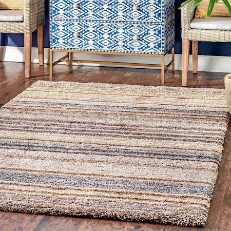 Nuloom Drey Striped Shag Area Rug 4ft x 6ft HJZOM1L-406